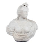 A North-European carved marble bust of a classical female figure