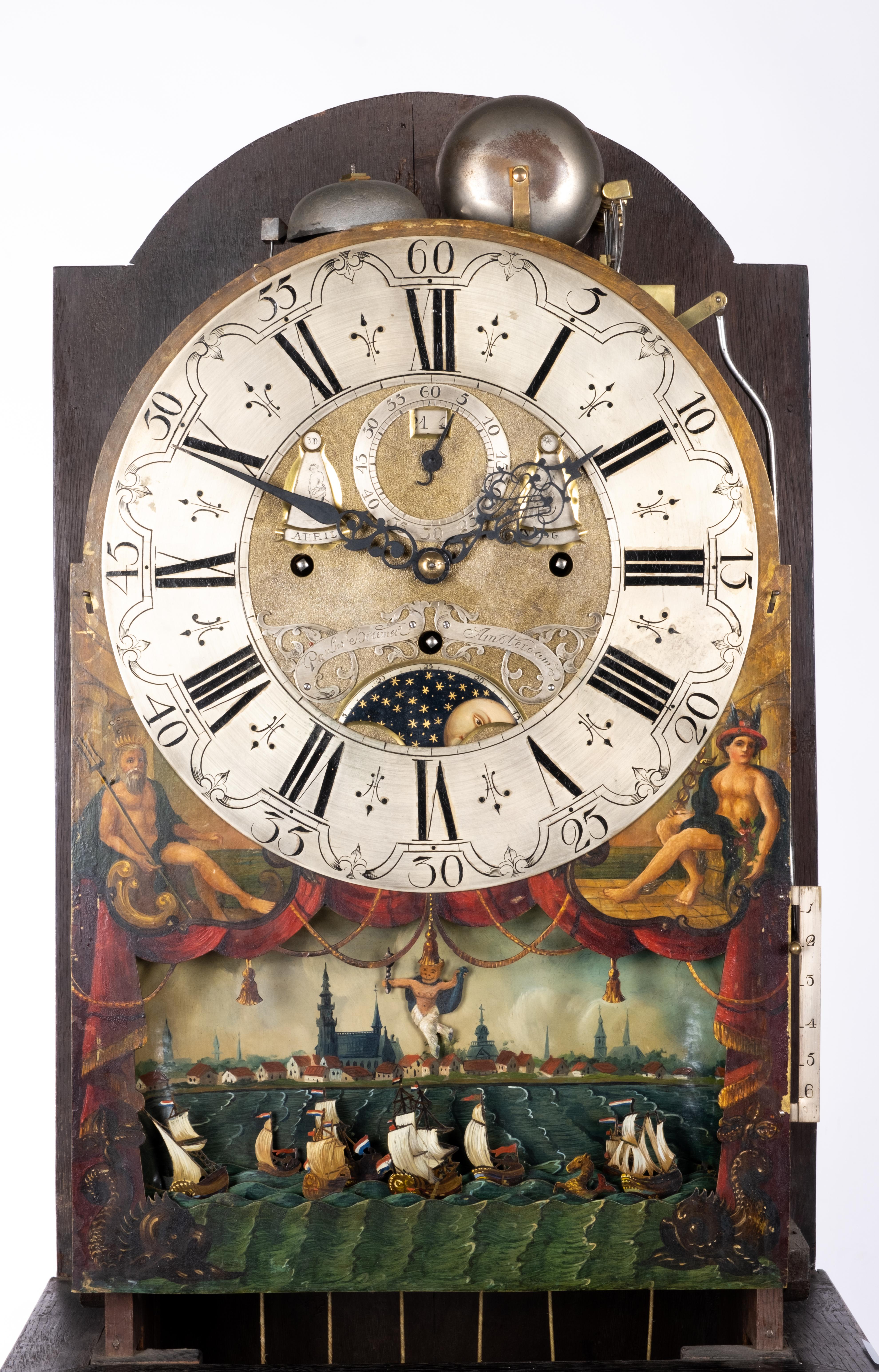 A Dutch burr-walnut longcase clock - Image 4 of 6