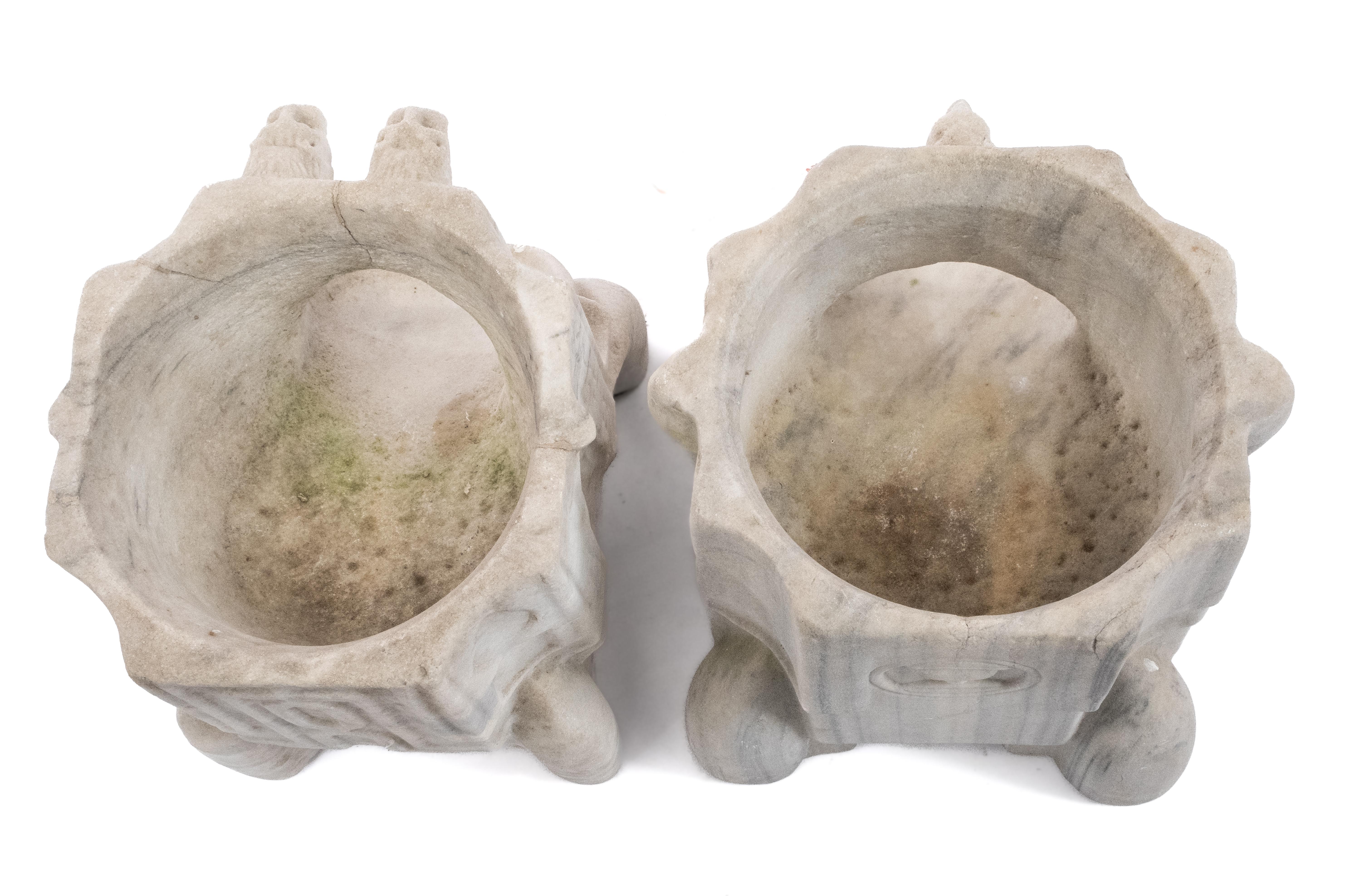 Two Fatimid marble jar stands (kilgas) - Image 4 of 4