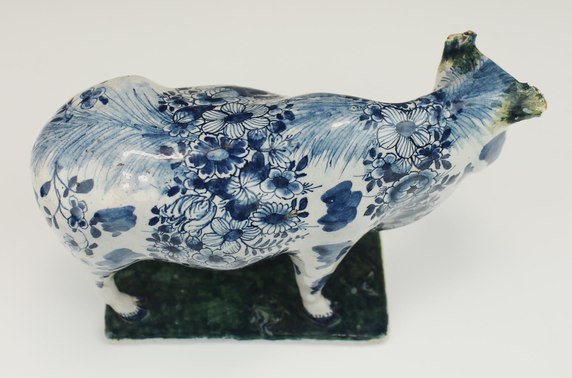 A group of Dutch Delft pottery including a rare bull - Image 17 of 34