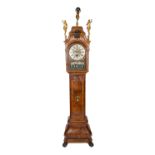 A Dutch burr-walnut longcase clock