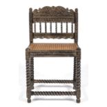 A Coromandel Coast carved ironwood side chair