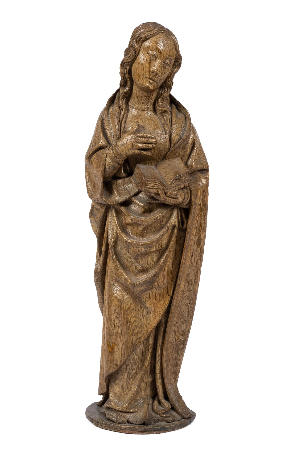 A Lower Rhine carved oak Annunciation Madonna
