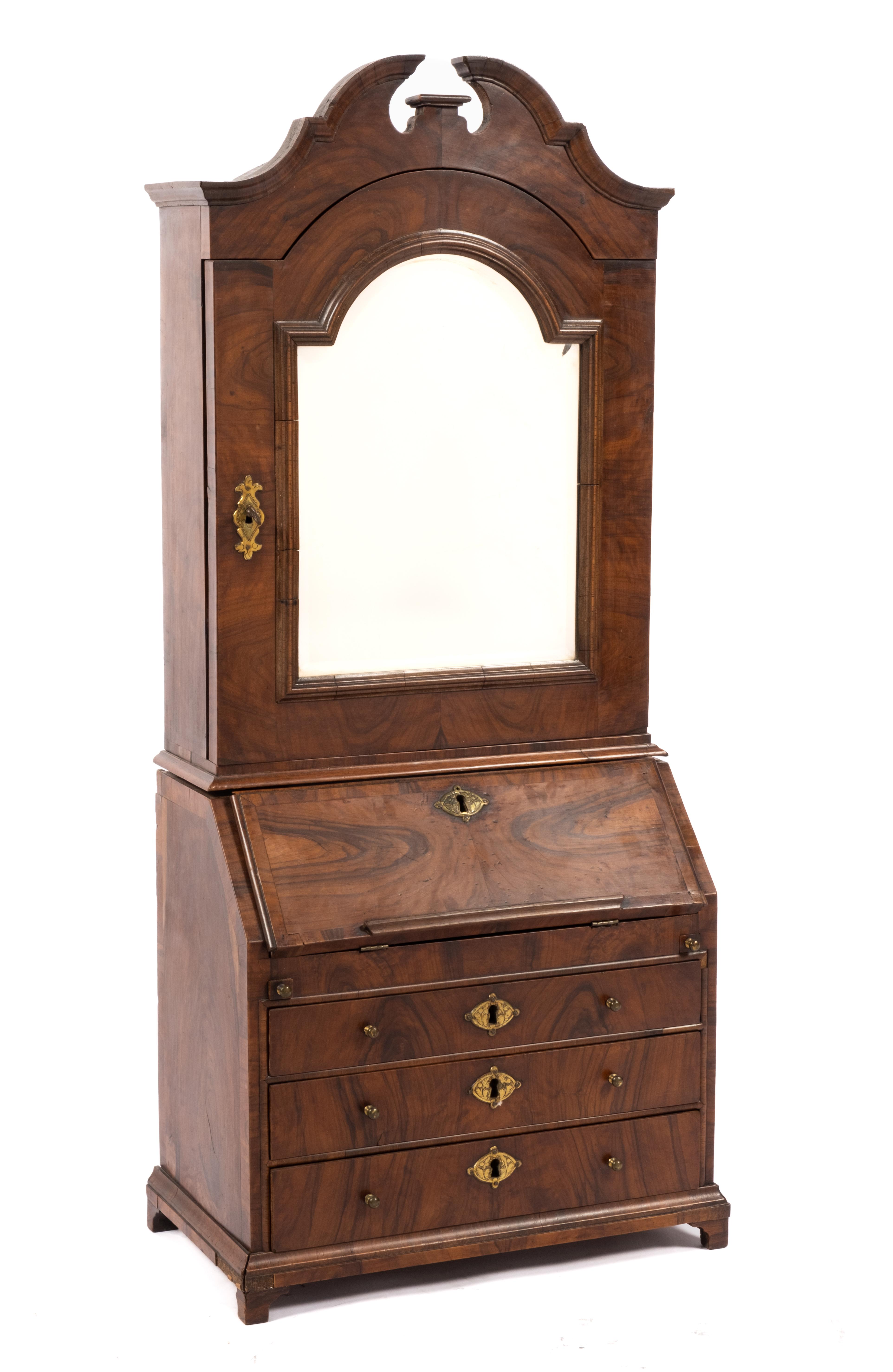 A Dutch ormolu-mounted olivewood miniature bureau cabinet - Image 2 of 3