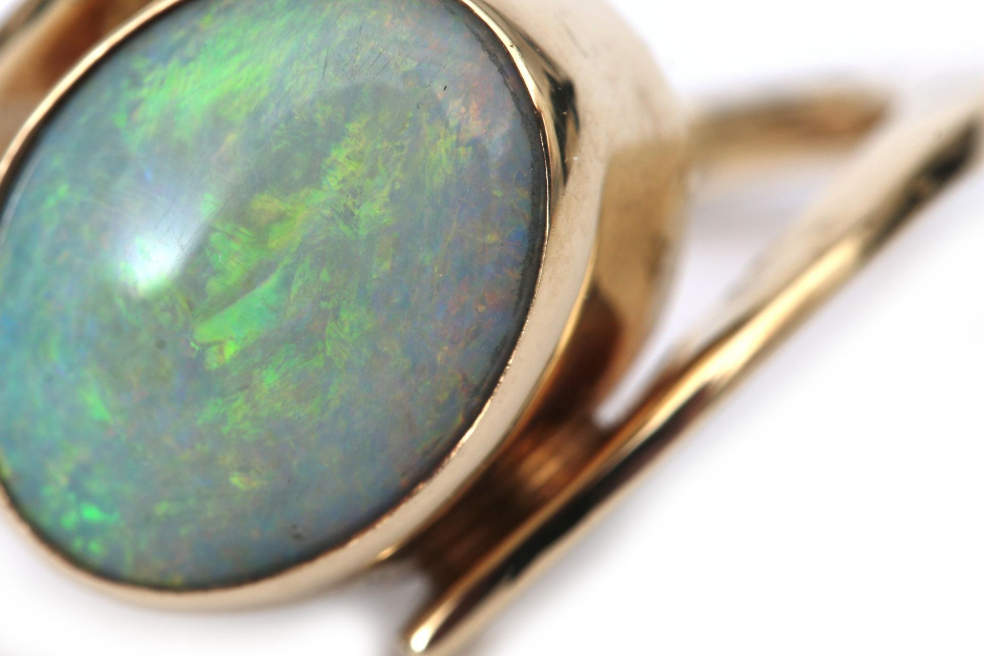 A 14 karat gold cross over opal ring  - Bild 4 aus 4