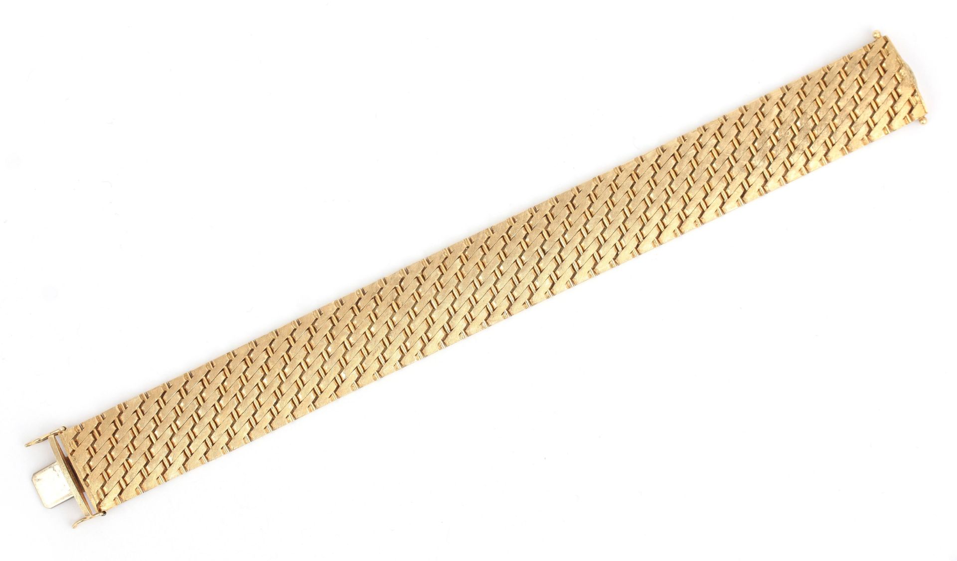 A 14 karat gold wide cuff bracelet, ca. 1970 - Bild 2 aus 3