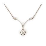 A 14 karat white gold diamond necklace, ca. 1960