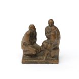 Han Wezelaar (1901-1984) A small bronze sculpture of a family, marked to the edge of the base: W.