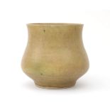 Jan van der Vaart (1931-2000) A turned brown glazed stoneware vase, signed underneath and with