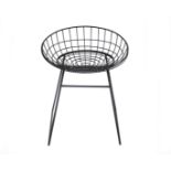 Cees Braakman (1917-1995) A black lacquered wire steel stool, model KM06, produced by Tomado for UMS