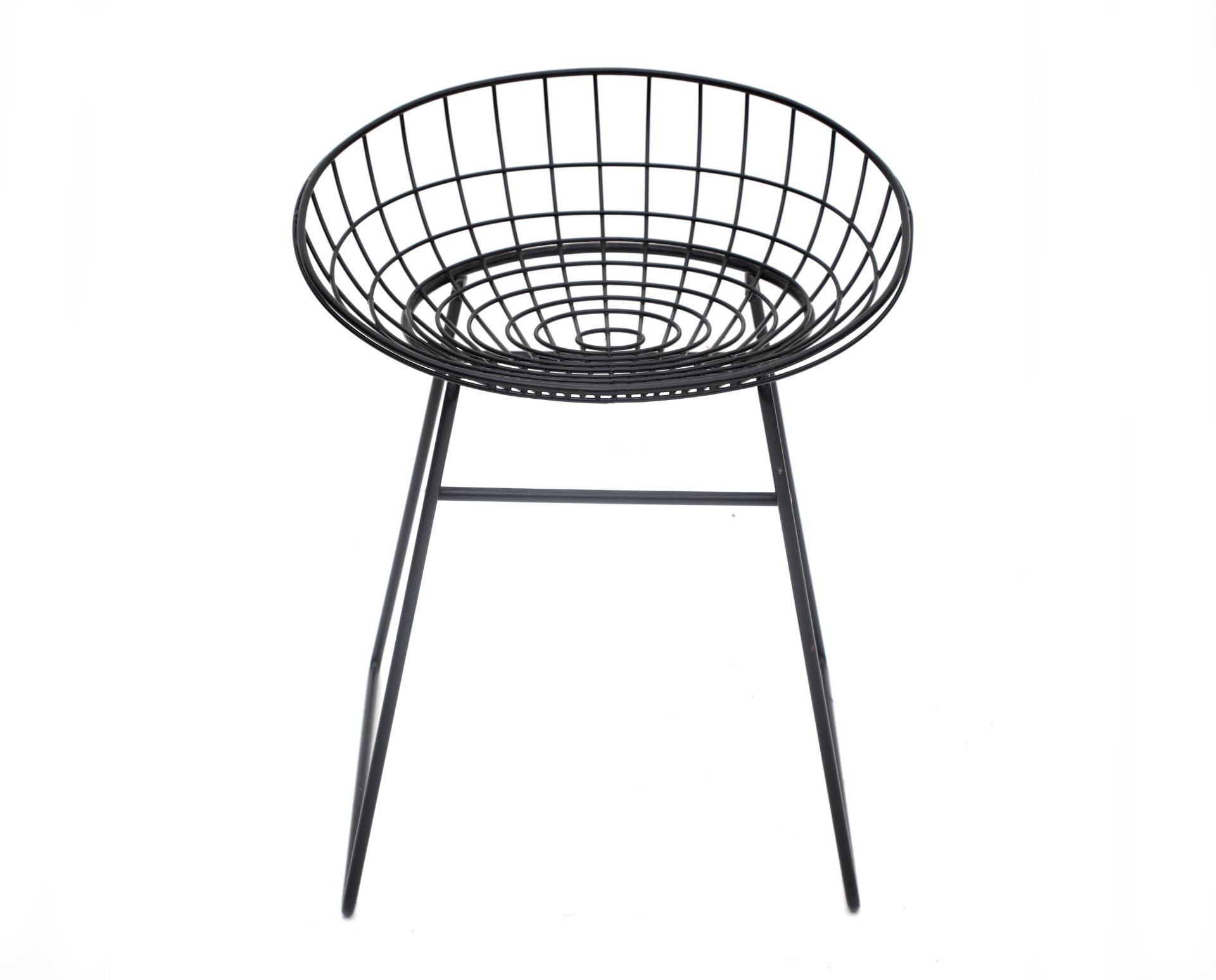Cees Braakman (1917-1995) A black lacquered wire steel stool, model KM06, produced by Tomado for UMS