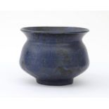 Jan van der Vaart (1931-2000) A blue and black glazed stoneware vase, signed underneath and with