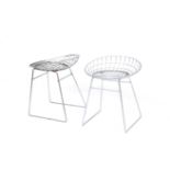 Cees Braakman (1917-1995) Two chromium plated wire steel stools, model KM06, produced by Tomado