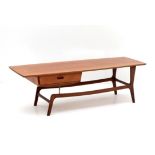 Louis van Teeffelen (1921-1972) A teak coffee table no. 14, with drawer underneath the table top,