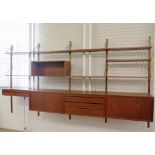 Poul Cadovius (1911-2011) A teak modular wall system comprising cupboard compartments and