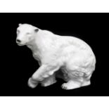 Royal Dux, Bohemia A porcelain sculpture of a polar bear, marked underneath with pink trangular