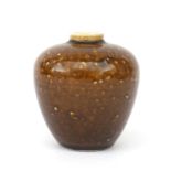 Meindert Zaalberg (1907-1989) A brown glazed porcelain vase, circa 1948-1950, marked underneath 9,