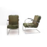 Willem Hendrik Gispen (1890-1981) A pair of chromium plated tubular steel easy chairs with short