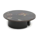 Paul Reinier Kingma (1931-2013) A circular concrete coffee table inlaid with stone and brass