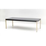 Midcentury Modern A rectangular section coffee table with stone top on metal feet, 1960s. 45 x 150 x