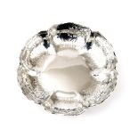 Art Deco style A hammered .835 silver bowl shaped as a flower, struck with Portguese mark used