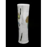 Bernd Fischer (1956) A tall stoneware vase glazed in grey/white with handpainted patterns, 1990s,