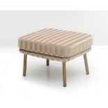 Midcentury Modern A hocker, possibly Italian, 1950s, re-upholstered. 38 x 57 x 47 cm. (hxwxd)