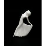 Eta Lempke (1909-1991) A white glazed ceramic moulded figure of a dancing lady, 'Finale', produced