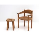 Rainer Daumiller A pine armchair, produced by Hirtshals Savvaerk, Denmark, 1970s, together with a
