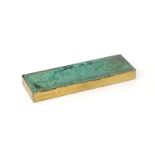 Gio Ponti (1891-1979) A green glazed ceramic pen tray in brass frame, this pen tray was issued as