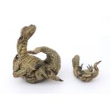 Clive Soord A big and a small dragon, ceramic, 1983. Purchased at Galerie Het Kapelhuis, Amersfoort,