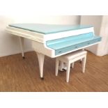 Pianohandel D.A. Rippen A 'Rippen' grand piano, white and mint-green lacquered, made of Silumin,