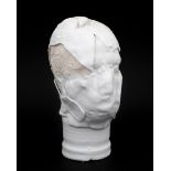 Jan van Leeuwen (1943-1992) A white stoneware and porcelain head, produced at the Experimental