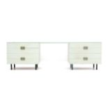 Cees Braakman (1917-1995) A white lacquered vanity table composed of Pastoe drawer cabinets with