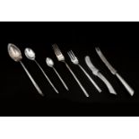 Borek Sipek (1949-2016) Seven silverplated metal pieces of cutlery, model 'Alix', from the 'Follies'