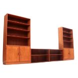 Børge Mogensen (1914-1972) Two teak boocases, the lower parts both with two cupboard doors, together
