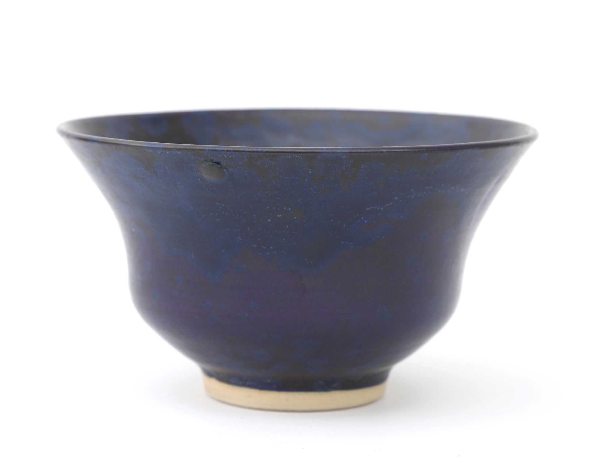 Jan van der Vaart (1931-2000) A blue and black glazed stoneware bowl with flaring rim, signed