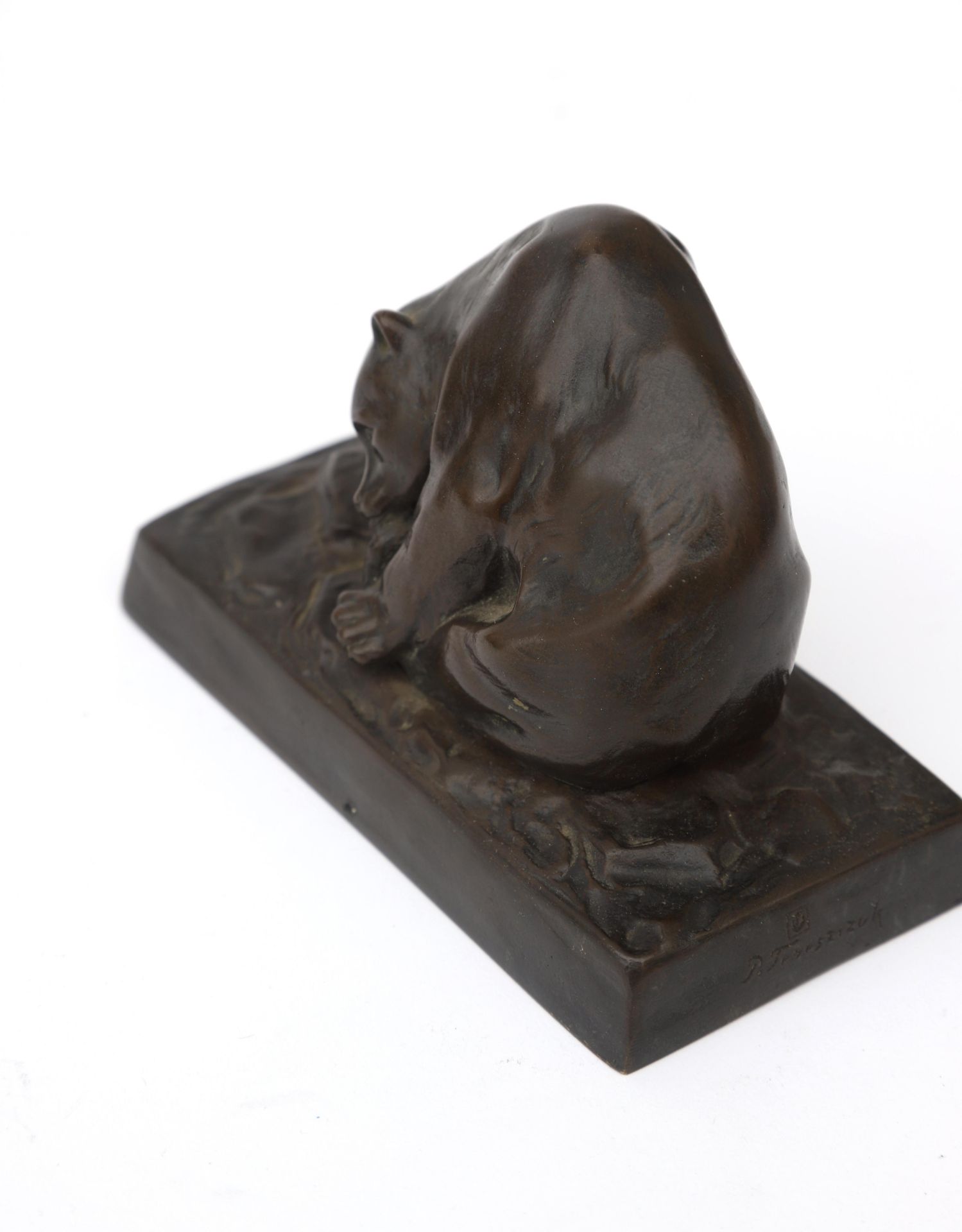 Peter Tereszczuk (1875-1963) A patinated bronze figure of a bear, marked to the base, the edge - Image 3 of 6