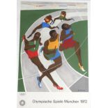Jacob Lawrence (1917-2000) A poster "Olympische Spiele München 1972", marked: Reproduktions-Plakat /
