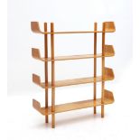 Wilhelm Lutjens A 'Stokkenkast', composed of veneered and bent plywood bookshelves and sticks,