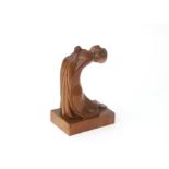 Monogrammist H.E. A carved oak sculpture "Bekeerling" (proselyte), signed to the base, 1930s. 17,5 x