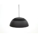 Arne Jacobsen (1902-1971) A brown and white lacquered metal hanging lamp, model 'AJ Royal', produced