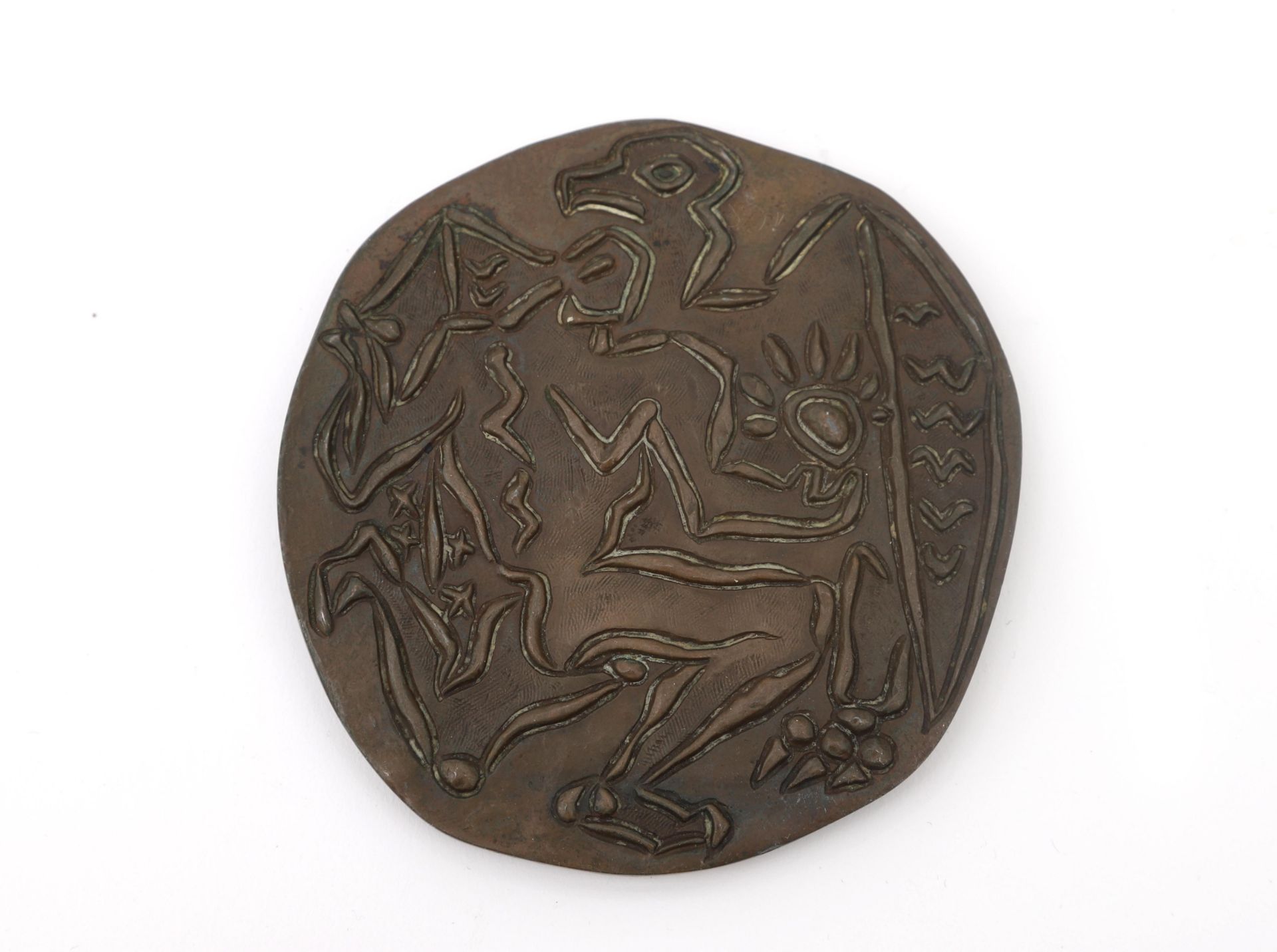 André Masson (1896-1987) A bronze commemorative coin 'Andre Malraux', not dated, marked: André - Bild 2 aus 3