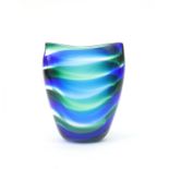 Floris Meydam (1919-2011) A Serica no. 3 glass vase, internally decorated with green and blue