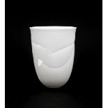 Angela Verdon (1949) An openworked white porcelain vase, marked. Purchased at gallery Loes & Reinier