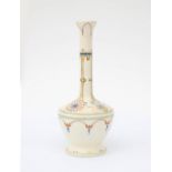 Plateelbakkerij Zuid Holland, Gouda A matt white glazed ceramic solifleur vase with linear