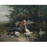 Mari ten Kate (1831-1910) Watching the geese. Signed lower left. Provenance: Sotheby's Amsterdam, 23