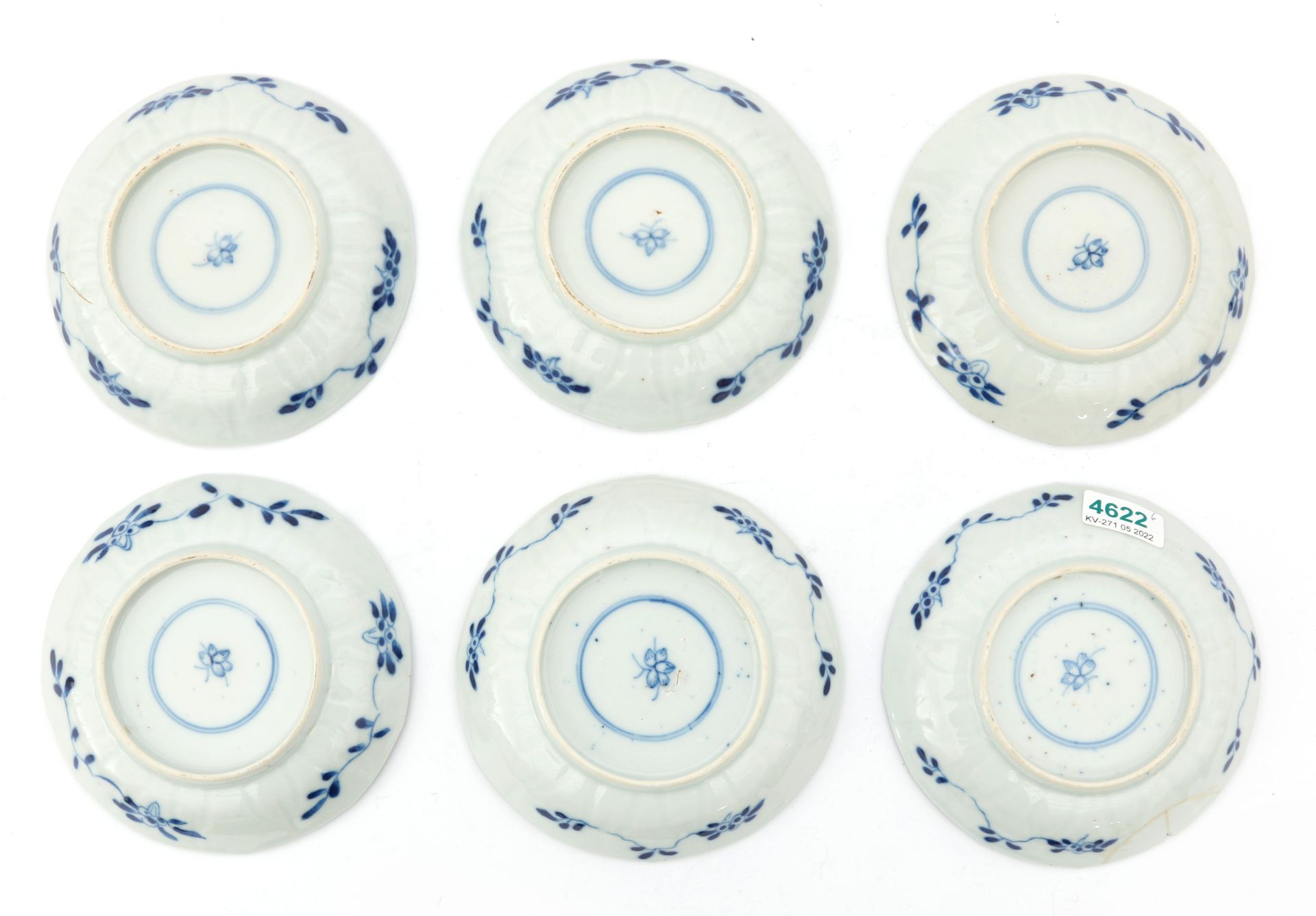 Six Chinese porcelain dishes, decorated with foliate motifs and blosom branches, Kangxi period, - Image 3 of 4