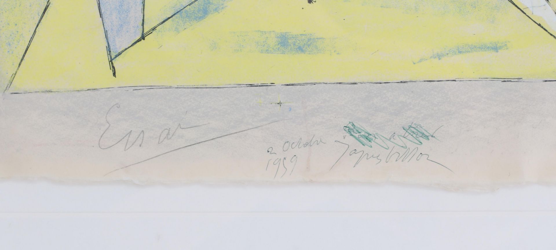 Jacques Villon (1875-1963) Composition. Signed and dated '2 octobre 1959'. Litho 53 x 33 cm. ( - Bild 3 aus 4