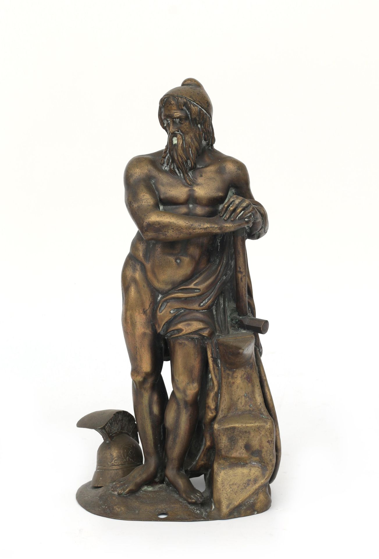 Brass sculpture of Vulcanus. Defects. H. 45,5 cm.